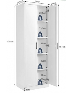 garderobe garderobeskab smalt skab klædeskab 2