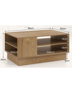 sofabord med opbevaring træ eg opbevaring stuemøbler 2