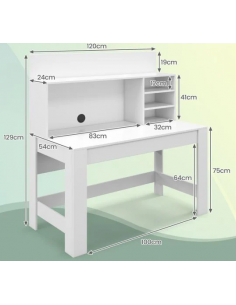 skrivebord computerbord hvid 2