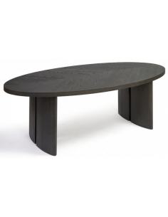 ovalt spisebord i egetræ sort