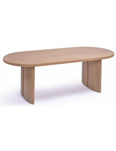 ovalt spisebord i egetræ