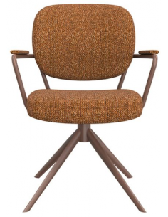 spisebordsstol med armlæn drejefunktion drejefod boucle stof 2