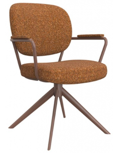 spisebordsstol med armlæn drejefunktion drejefod boucle stof