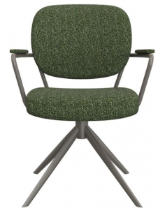 spisebordsstol med armlæn drejefunktion drejefod boucle stof 2