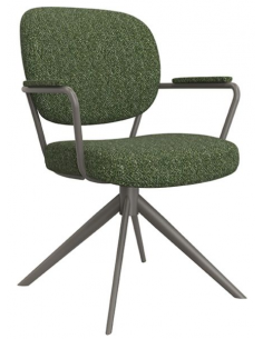 spisebordsstol med armlæn drejefunktion drejefod boucle stof