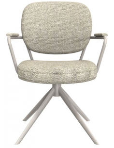 spisebordsstol med armlæn drejefunktion drejefod boucle stof 2