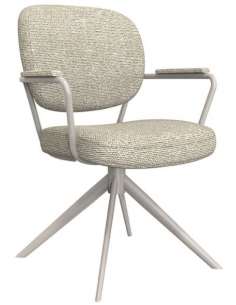 spisebordsstol med armlæn drejefunktion drejefod boucle stof