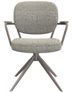 spisebordsstol med armlæn drejefunktion drejefod boucle stof 2