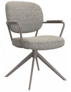 spisebordsstol med armlæn drejefunktion drejefod boucle stof