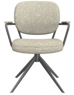 spisebordsstol med armlæn drejefunktion drejefod boucle stof 2