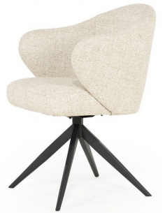 spisebordsstol med armlæn og drejefod drejefunktion beige moderne nordisk design skandinavisk 2