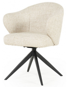 spisebordsstol med armlæn og drejefod drejefunktion beige moderne nordisk design skandinavisk