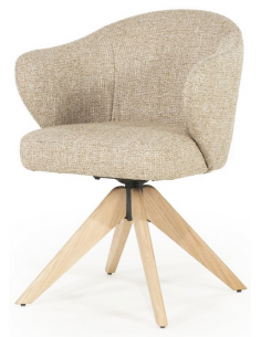 spisebordsstol med armlæn og drejefod drejefunktion eg egetræ træ moderne nordisk design skandinavisk