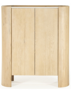 vitrineskab vitrine eg egetræ træ marmor