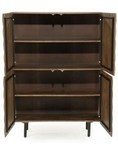 vitrineskab vitrine træ brun 2