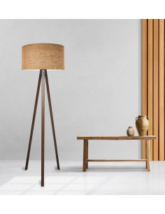 Gulvlampe træ tripod trefod 2