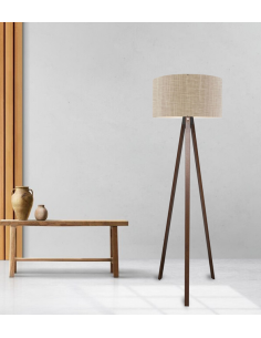 Gulvlampe træ tripod trefod 2
