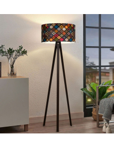 Gulvlampe træ tripod trefod 2