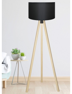 Gulvlampe træ tripod trefod 2