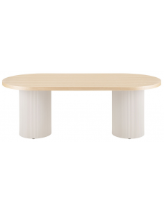 ovalt spisebord træ beige 2