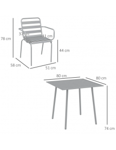spisebordssæt udendørs havemøbler havebord med havestole 2