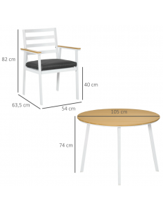 spisebordssæt udendørs havemøbler havebord med havestole 2