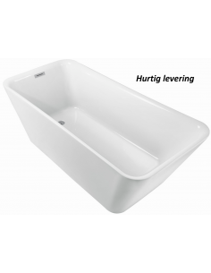 fritstående badekar i hvid akryl 170 180 fristående voksne rektangulært aflangt