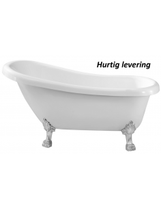 fritstående badekar på løvefødder i hvid akryl 150 fristående voksne børn