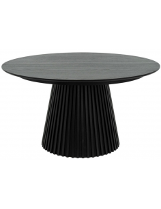 rundt spisebord med udtræk sort træ egetræ 140