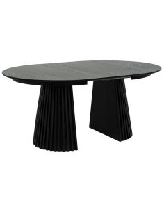 rundt spisebord med udtræk sort træ egetræ 120 2