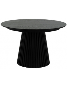 rundt spisebord med udtræk sort træ egetræ 120