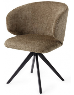 spisebordsstol med drejefod og armlæn stof grøn drejefunktion dreje 2