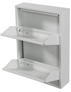 Skoskab gulv væg vægmonteret væghængt hvid metal 2