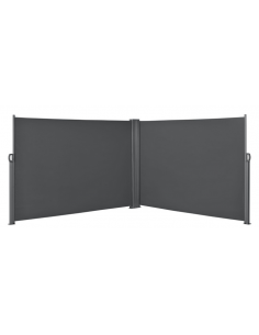 Sidemarkise markise gulv grå sort terrasse afskærmning vinkel hjørne hjørnemarkise vinkelmarkise