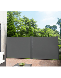 Sidemarkise markise gulv grå sort terrasse afskærmning vinkel hjørne hjørnemarkise vinkelmarkise 2