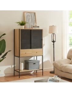 vitrineskab vitrine træ eg opbevaring stuemøbler 2