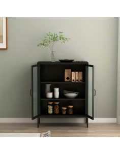 vitrineskab vitrine sort metal 2