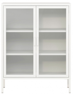 vitrineskab vitrine hvid metal