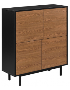 vitrineskab vitrine sort køkken billig