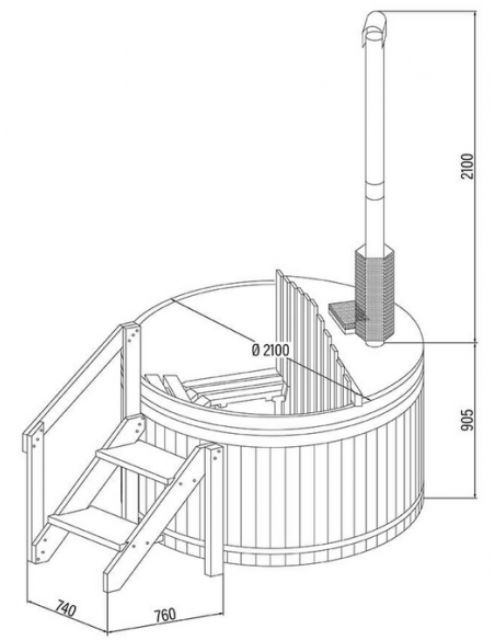 Vildmarksbad træ 210 200 cm tilbud