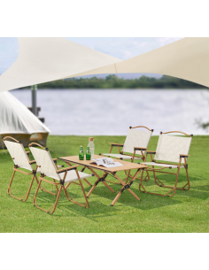spisebordssæt udendørs havemøbler havebord havestol træstole træ camping campingsæt 2