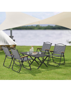 spisebordssæt udendørs havemøbler havebord havestol træstole træ camping campingsæt 2