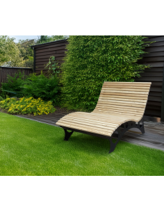 dobbelt solseng havemøbler udendørsmøbler udendørs indretning solvogn daybed træ