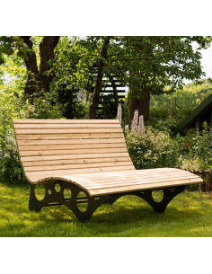 dobbelt solseng havemøbler udendørsmøbler udendørs indretning solvogn daybed træ