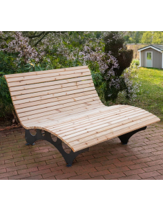 dobbelt solseng havemøbler udendørsmøbler udendørs indretning solvogn daybed træ 2