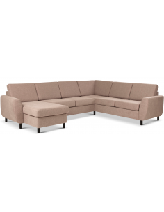 stor u-sofa u sofa i moderne design stof brun 2 chaiselonger 2