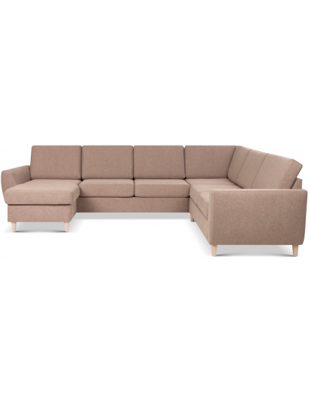 stor u-sofa u sofa i moderne design stof brun 2 chaiselonger