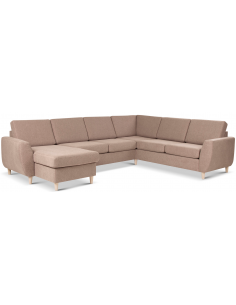 stor u-sofa u sofa i moderne design stof brun 2 chaiselonger 2