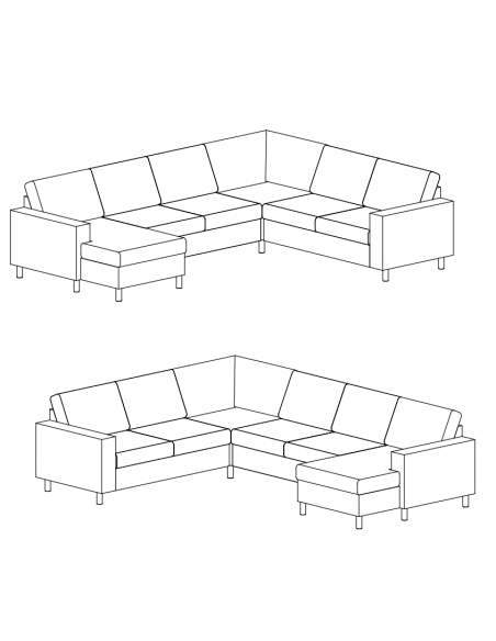 stor u-sofa u sofa i moderne design stof brun 2 chaiselonger