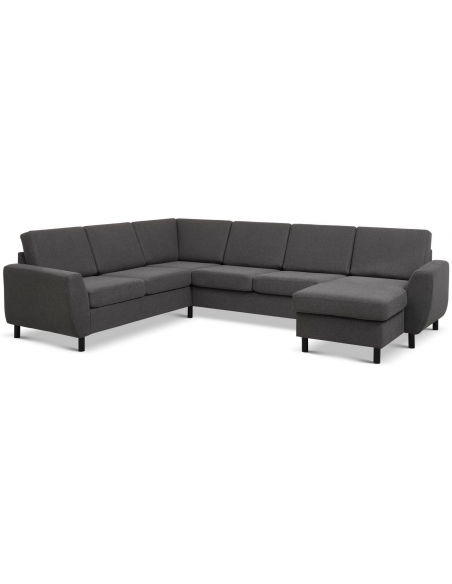 stor u-sofa u sofa i moderne design stof grå 2 chaiselonger